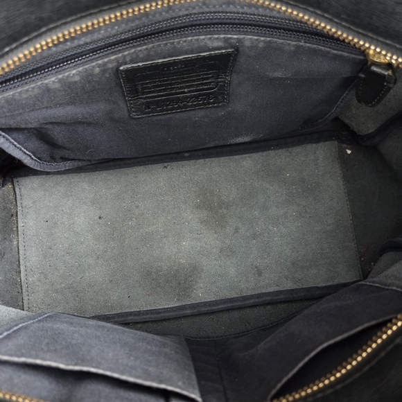 Coach Saffiano Leather City Tote Black Leather Tote Bag - Picture 8 of 10